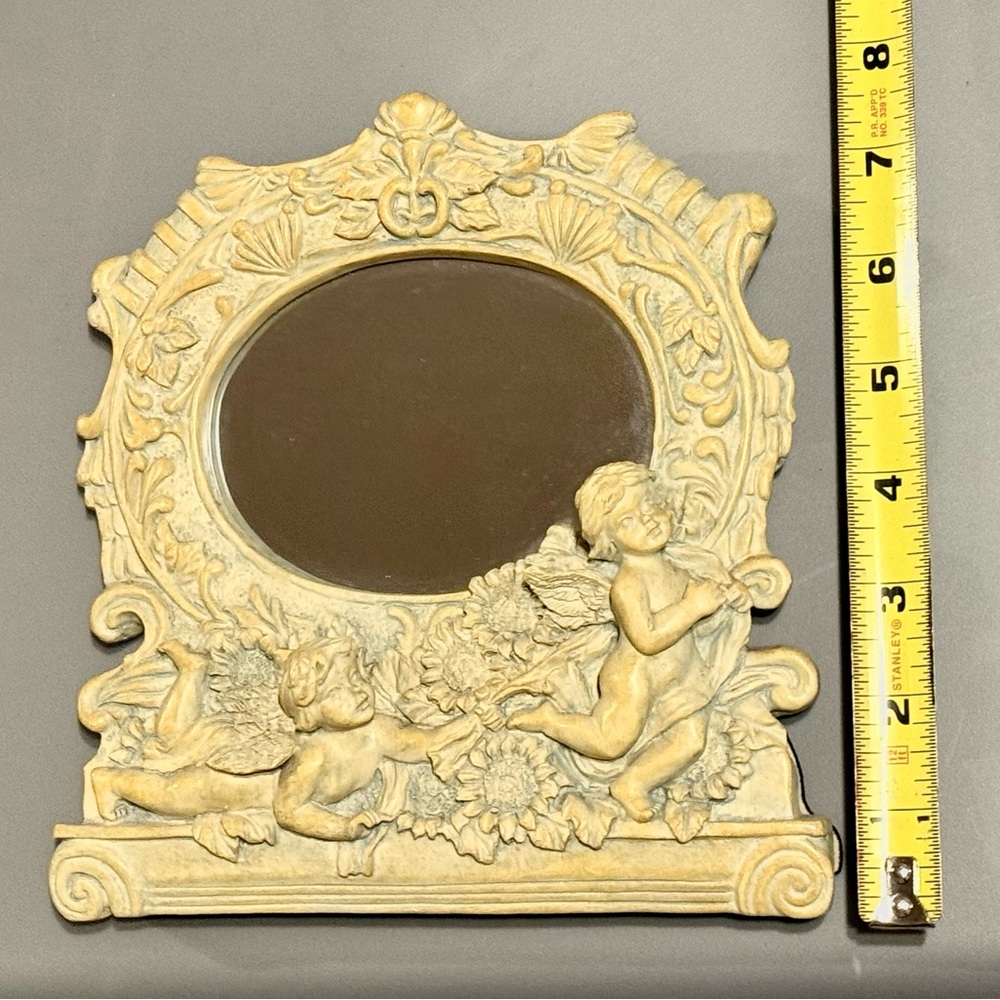 Wang's International Vanity Mirror Renaissance Angel Cherub Ivory 7.5 in Vintage - Picture 2 of 6